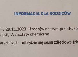 Warsztaty chemiczne 29.11.2023 r.